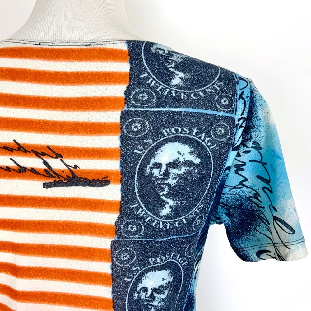 Vintage Y2K Graphic Short Sleeve Mesh Top Sz M - Picture 7 of 16